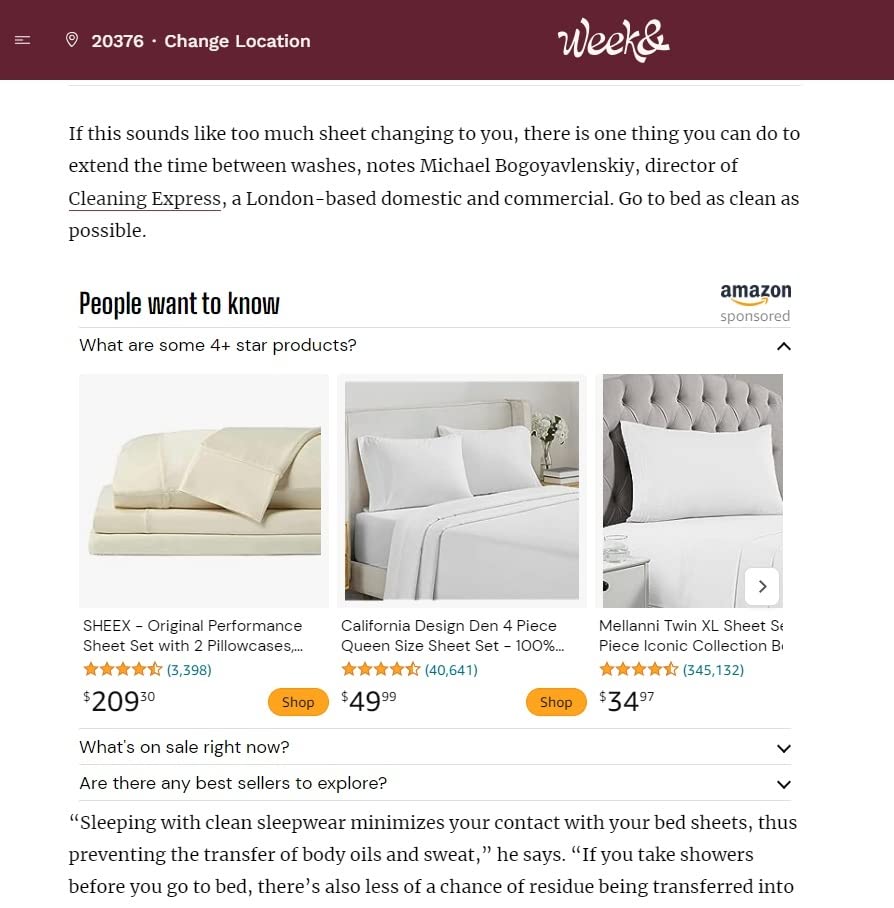 Week& 中的亚马逊广告位