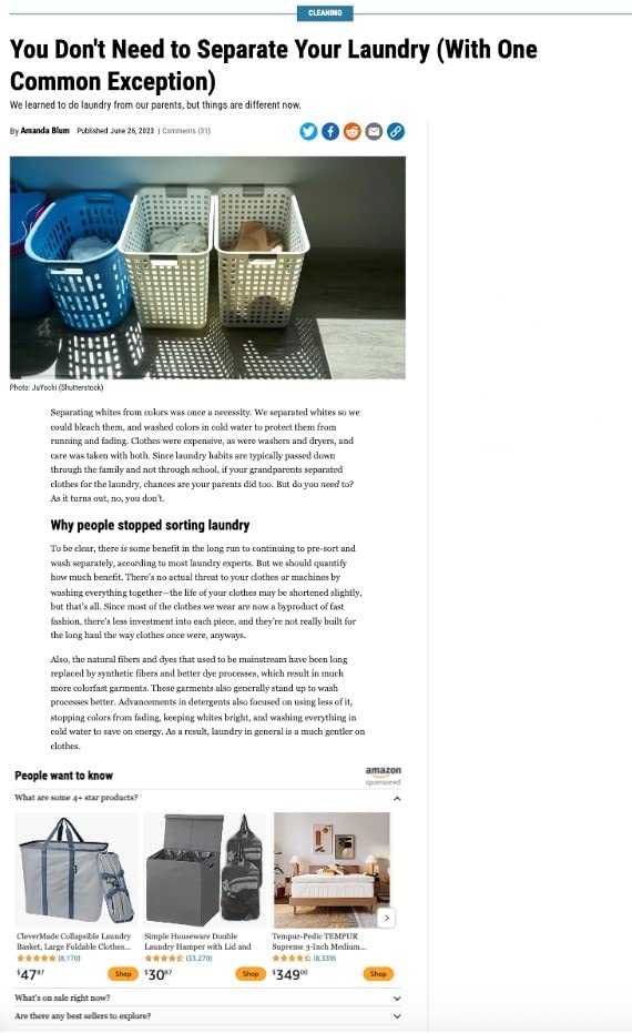 文章中的亚马逊广告位