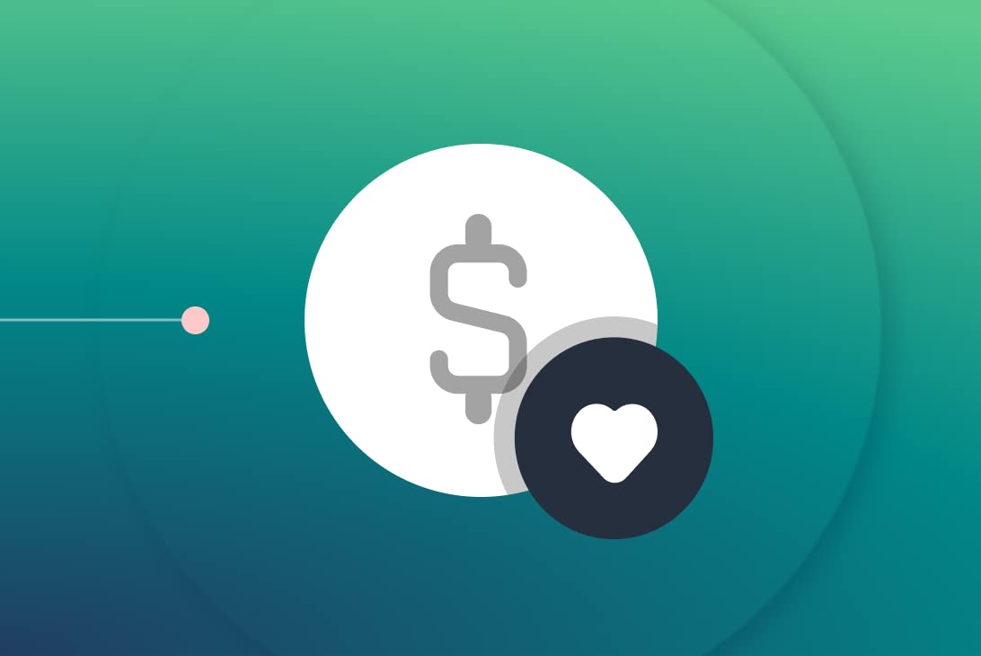 美元和爱心标志