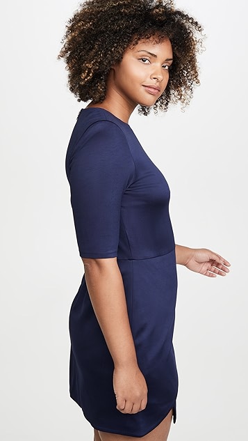 alice   olivia nova 垫肩不对称迷你连衣裙