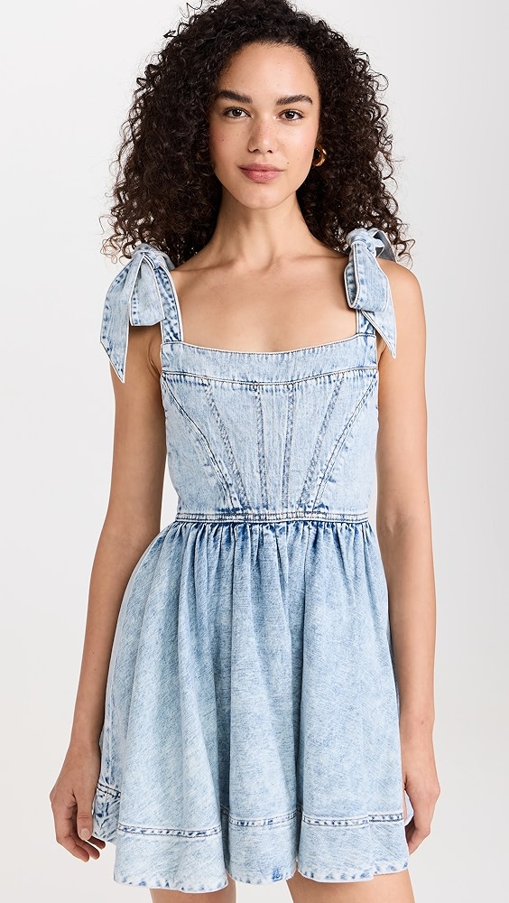 alice + oliviaAmina Corset Denim Dress