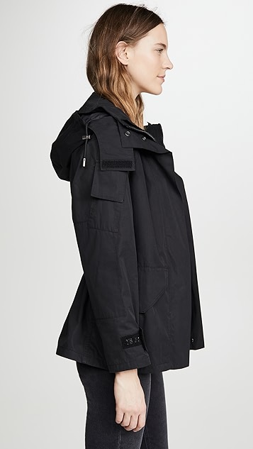 连毛羊皮风帽派克大衣