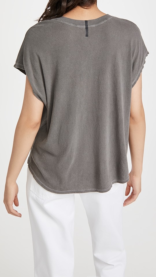 round neckline and short sleeveshigh-low hemshell: 100% cottonwa