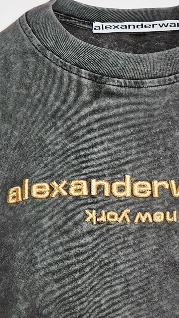 alexander wang 刺绣酸洗 t 恤