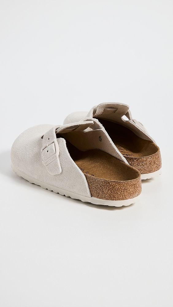 birkenstock 复古白色波士顿木底鞋