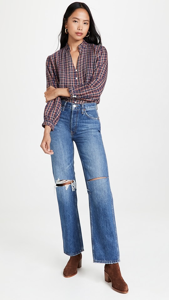 finley 细褶女式衬衫