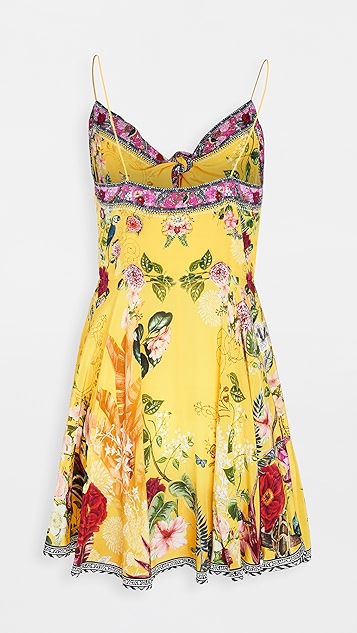 camilla 正面绑带真丝短连衣裙