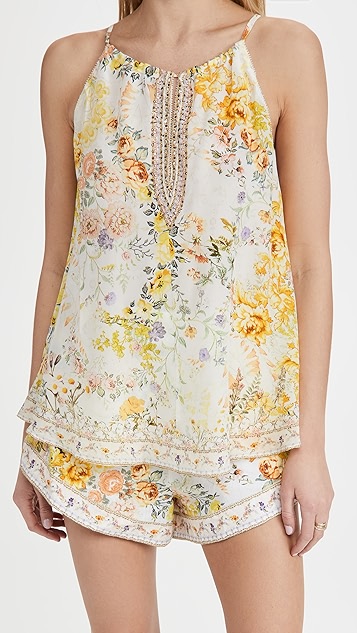 camilla 领口绑带喇叭吊带背心