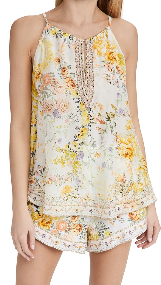 camilla 领口绑带喇叭吊带背心 | shopbop