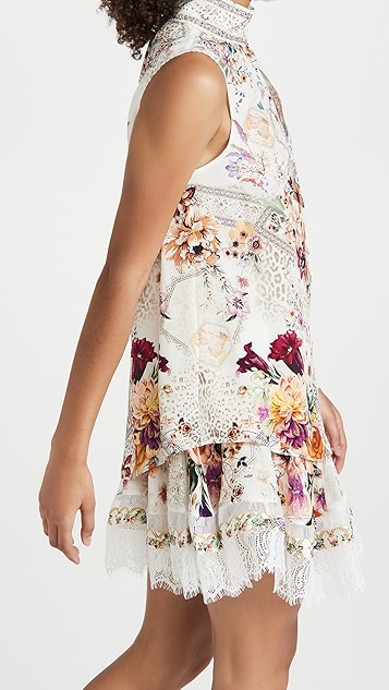 camilla 高领裥褶吊带背心