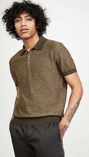 club monaco 条纹马球衫