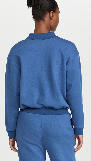 绒布马球衫式运动衫