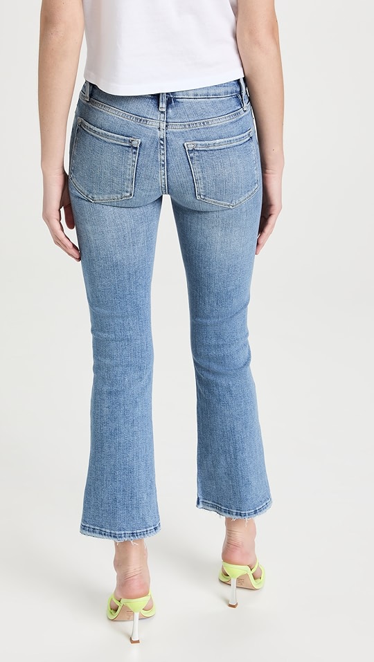 frame le 迷你九分微喇牛仔裤