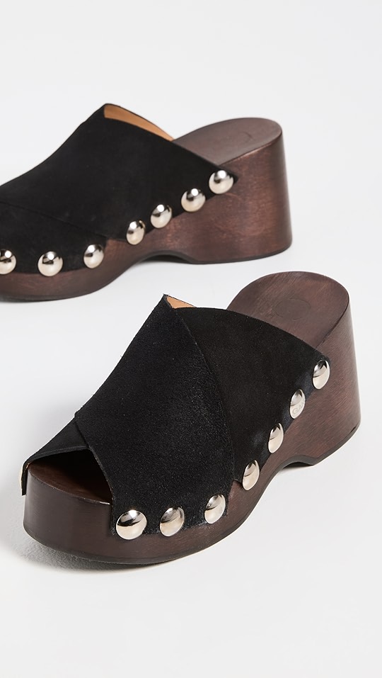 ganni 复古木底鞋