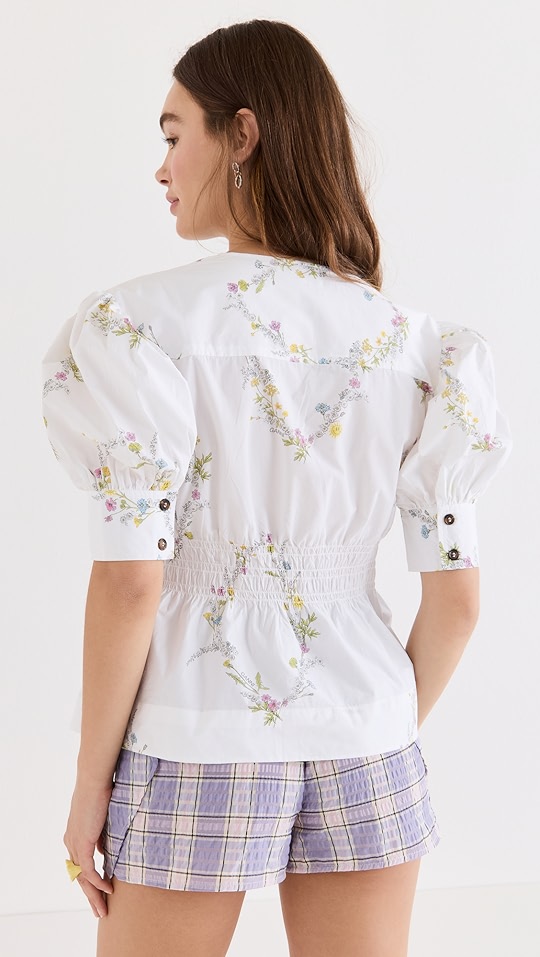 ganni 印花府绸女衫