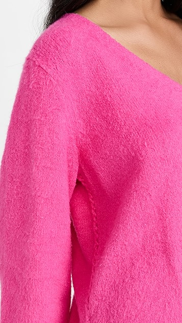 helmut lang 起绒双 v 毛衣