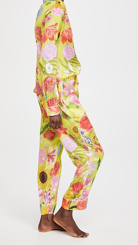 karen mabon florist lime 长款睡衣套装