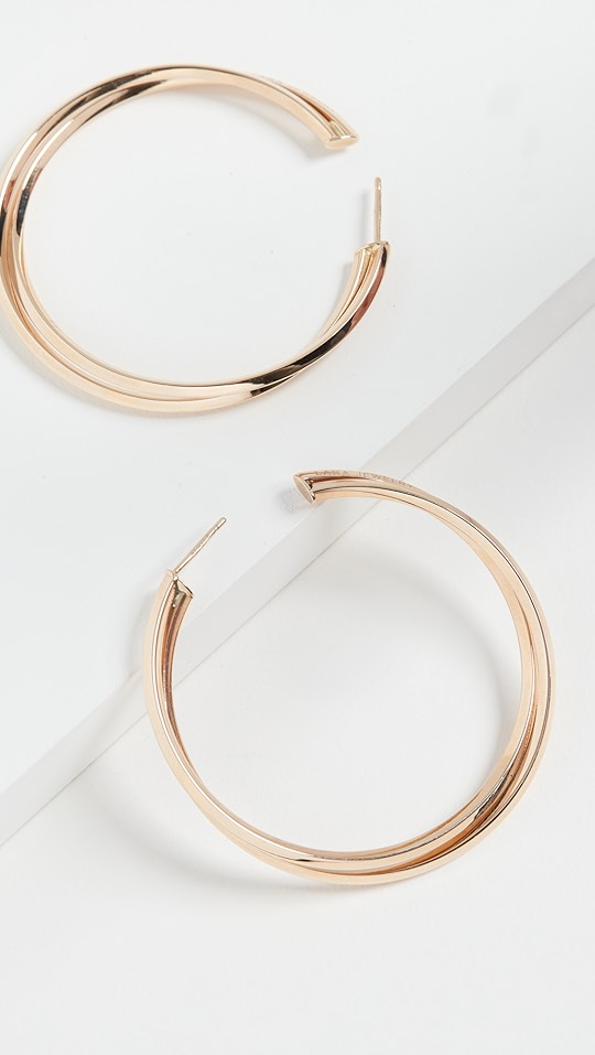 lana jewelry 45mm 交叉 royale 14k 金圈式耳环 | shopbop