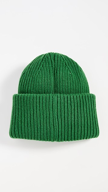 超大绿色毛线帽