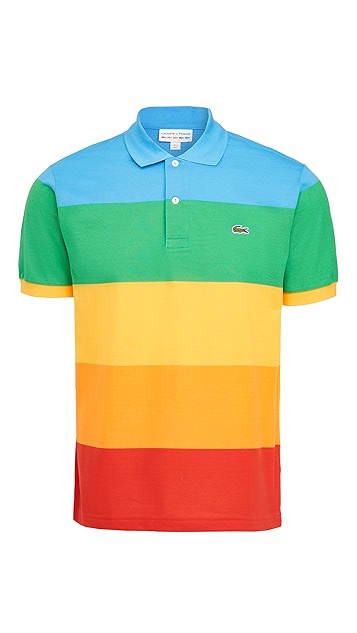 polaroid 拼色彩虹马球衫