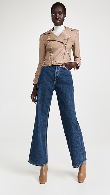 lagence billie 系腰皮夹克