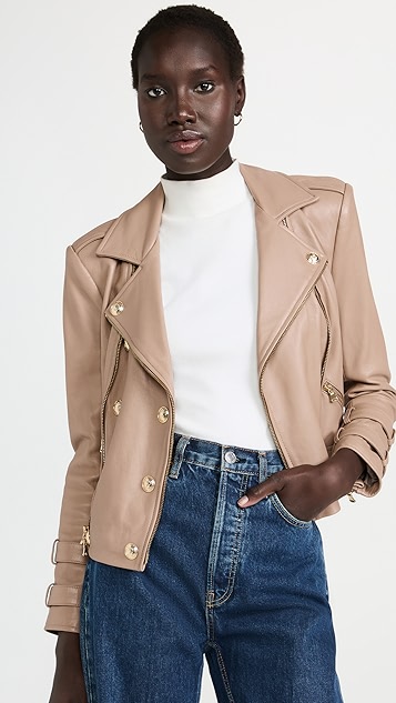 lagence billie 系腰皮夹克