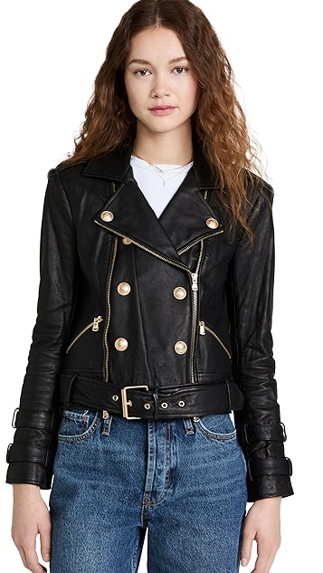 lagence billie 系腰皮夹克