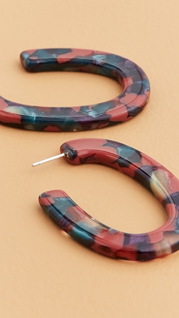 stella 椭圆形醋酸纤维塑料耳环