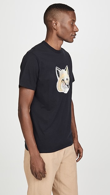 大号刺绣淡彩色狐狸头 t 恤