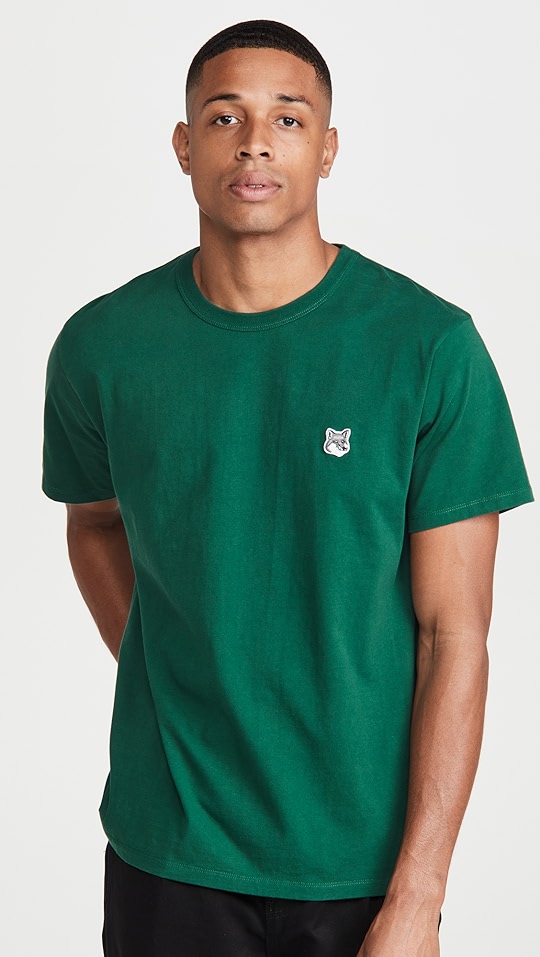maison kitsune 灰色狐狸头贴片经典 t 恤 | shopbop