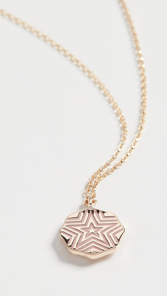 marlo laz 14k mini porte bonheur 珐琅圆盘项链 | shopbop