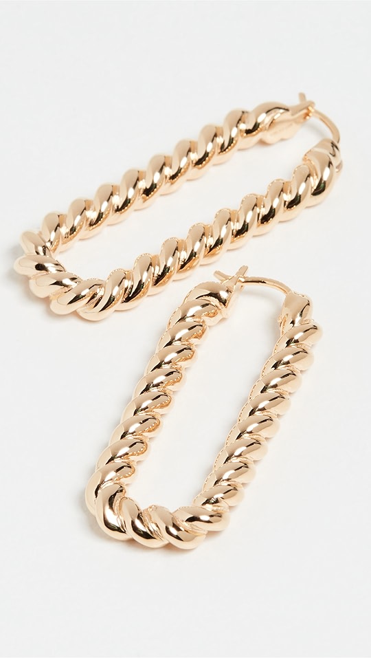 gold tidal ovate 圈式耳环