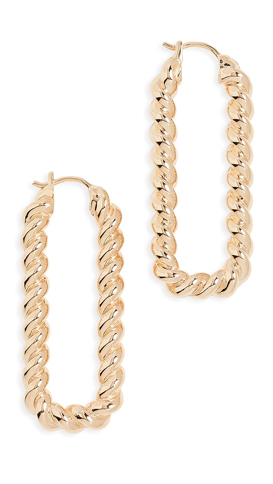 gold tidal ovate 圈式耳环