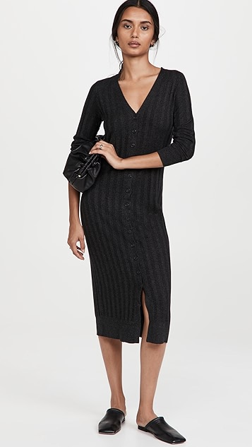 naadam 夹花真丝开司米羊绒连衣裙