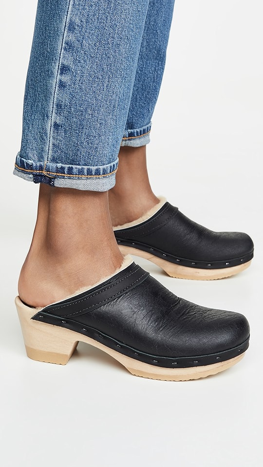 dakota 连毛羊皮中帮木底鞋