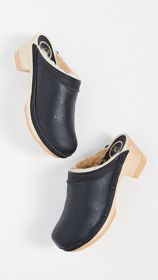 dakota 连毛羊皮中帮木底鞋