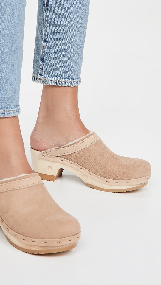 dakota 连毛羊皮中帮木底鞋