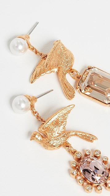 混合宝石鸽子耳环