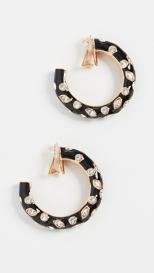 oscar de la renta 大号水晶金属圈式耳环 | shopbop