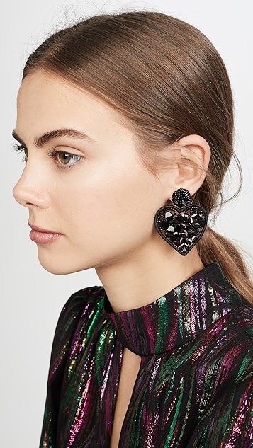 oscar de la renta 精饰心形耳环