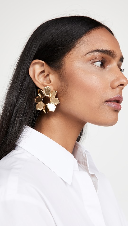 oscar de la renta 锯齿形花朵耳环 | shopbop