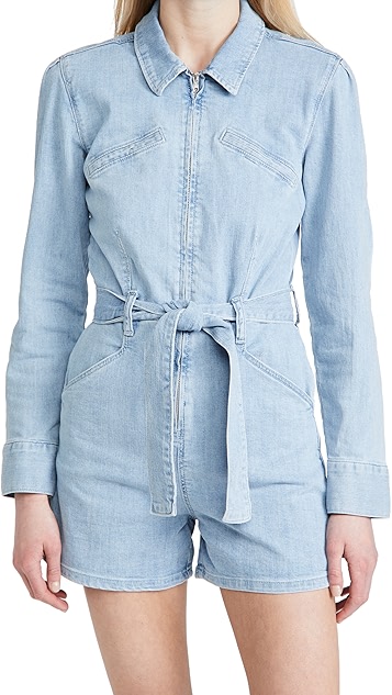 jemma 泡泡袖拉链短款连身衣