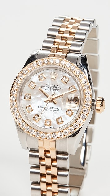 中古款 rolex tt rolex 26 毫米女士白色钻石腕表