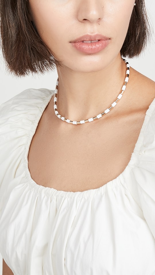 roxanne assoulin 白色镀金 u 型管型项链 | shopbop