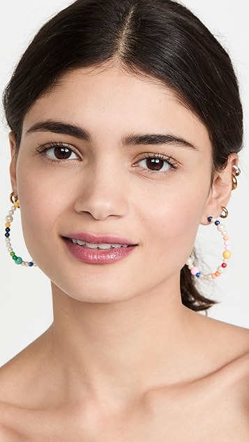 roxanne assoulin 多色珠饰圈式耳环