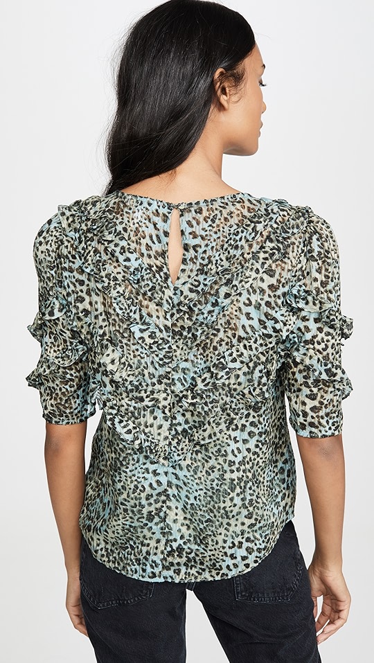 lynx 荷叶边短袖上衣