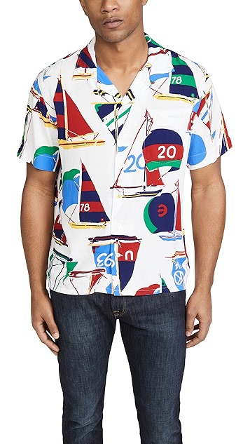 polo ralph lauren 航海风帆船印花衬衫