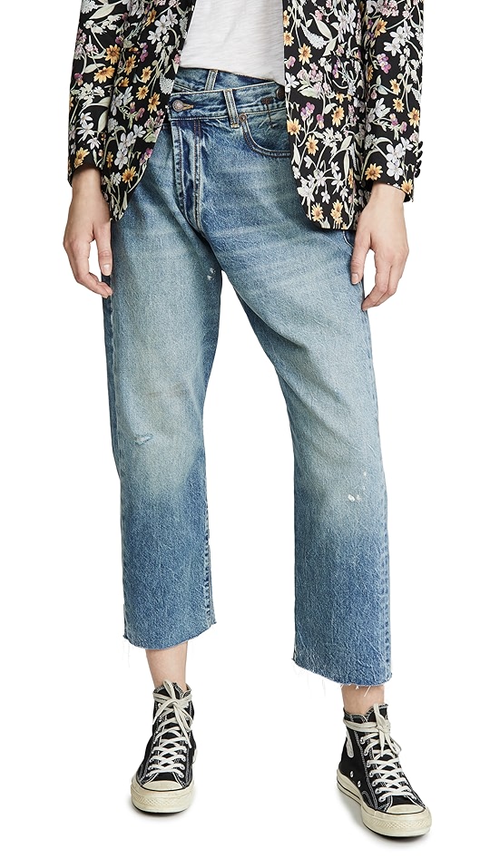 r13 交叠细节牛仔裤