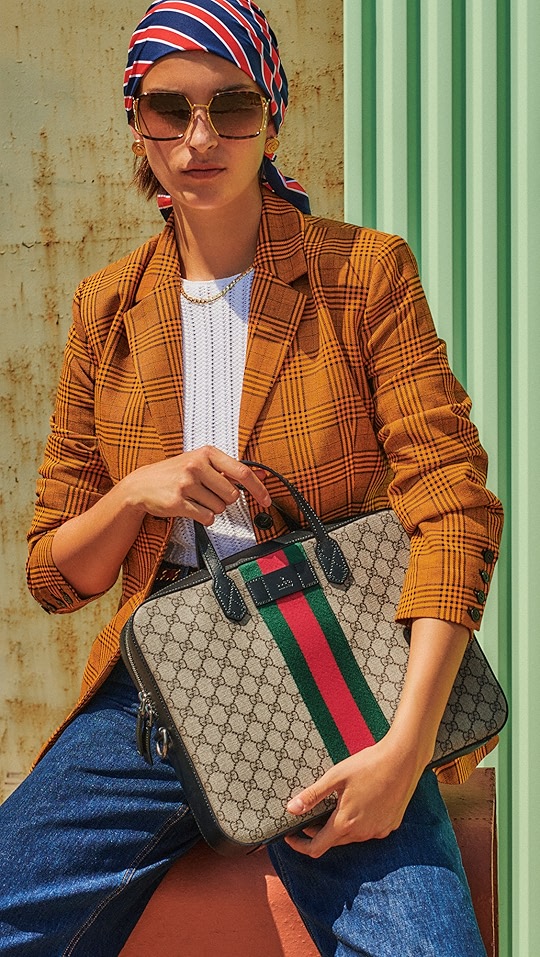 gucci supreme web 斜挎托特包