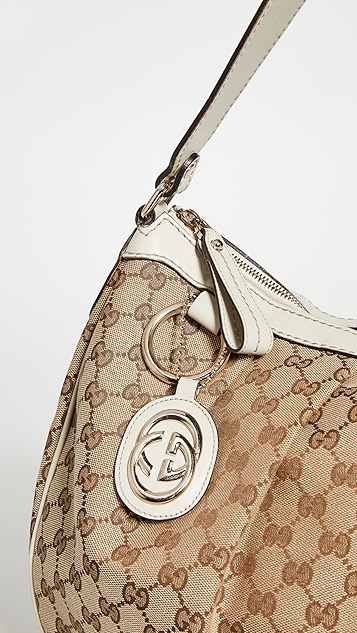 shopbop archive gucci sukey 中号半月形交织字母帆布包